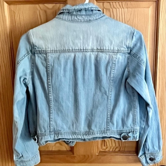 Cherokee Jean Ombré Denim Jacket Distressed Giril’s Medium 10-12 - Picture 3 of 5